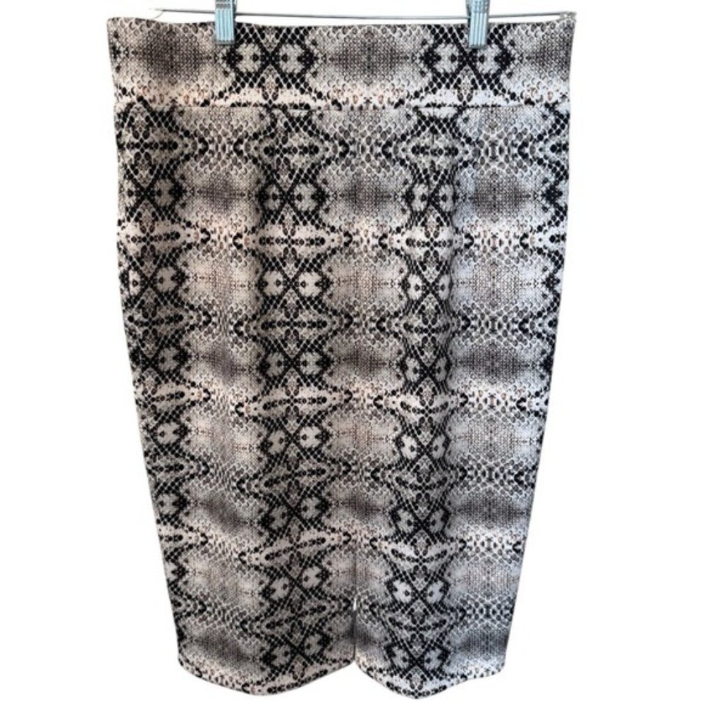 Eloquii Skirt Snakeskin Print Pencil White Black Women’s Size 14 Stretch